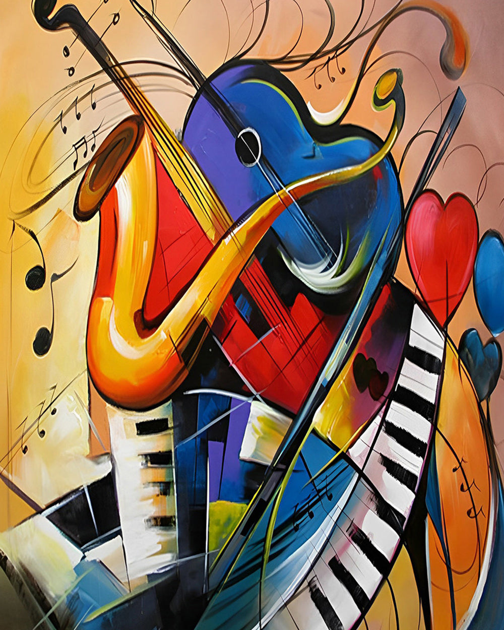 Verschiedene abstrakte Musikinstrumente Diamond Painting