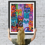 Verschiedene bunte Cartoon-Katzen Diamond Painting