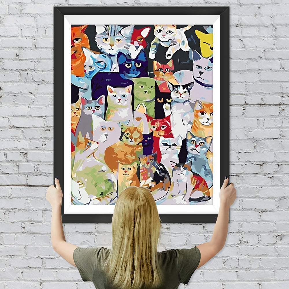 Verschiedene Cartoonkatzen Diamond Painting