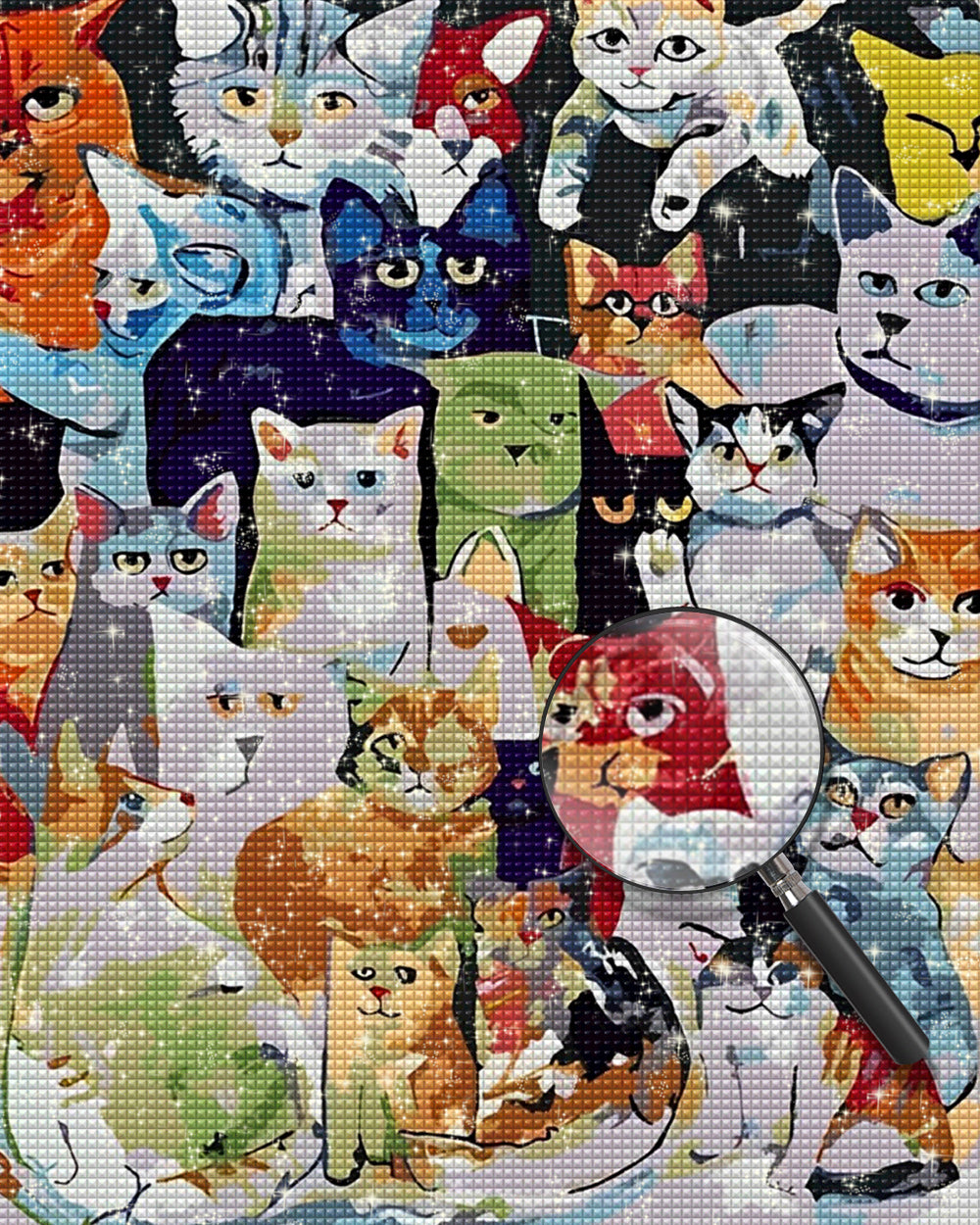 Verschiedene Cartoonkatzen Diamond Painting