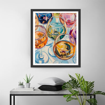 Verschiedene farbige Glasbecher Diamond Painting