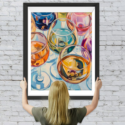 Verschiedene farbige Glasbecher Diamond Painting