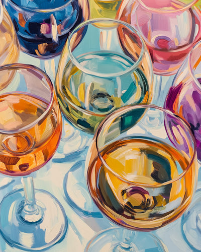 Verschiedene farbige Glasbecher Diamond Painting