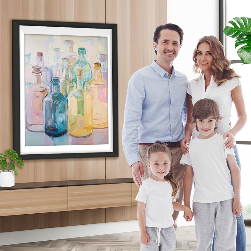 Verschiedene farbige Glasflaschen Diamond Painting