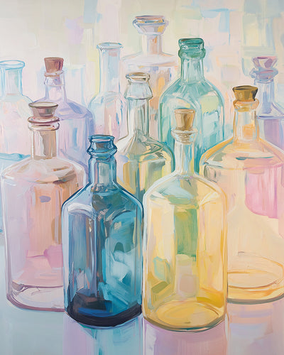 Verschiedene farbige Glasflaschen Diamond Painting