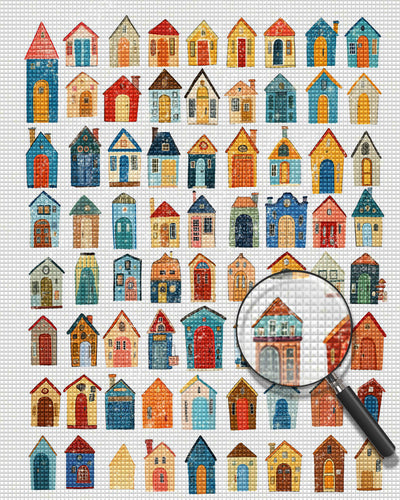 Verschiedene kleine Häuser Diamond Painting