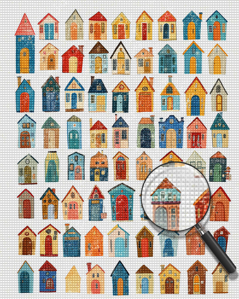 Verschiedene kleine Häuser Diamond Painting