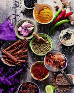 Verschiedene Würzmittel und Gewürze Diamond Painting