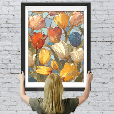 Verschiedenfarbige Tulpen Diamond Painting