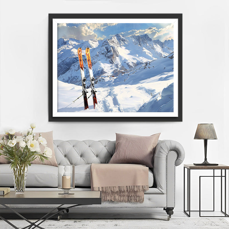 Verschneiter Berg Diamond Painting