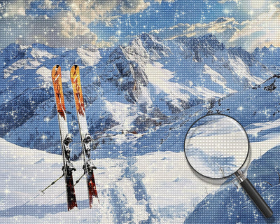 Verschneiter Berg Diamond Painting