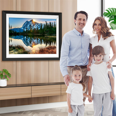 Verschneiter Berg und Sonnenaufgang Diamond Painting