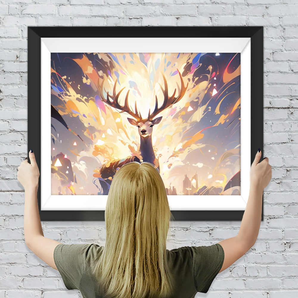 Verträumt leuchtender Hirsch Diamond Painting