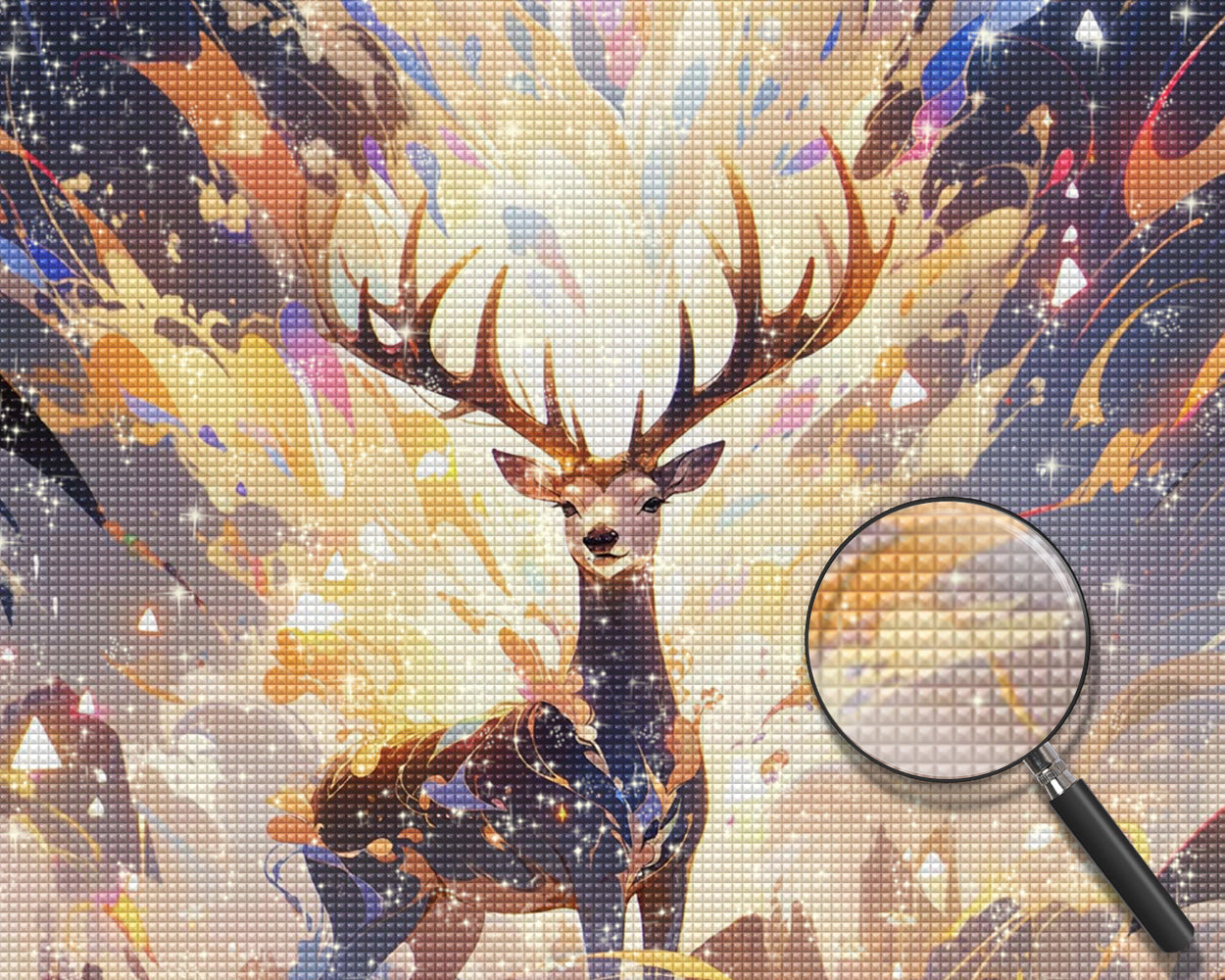 Verträumt leuchtender Hirsch Diamond Painting