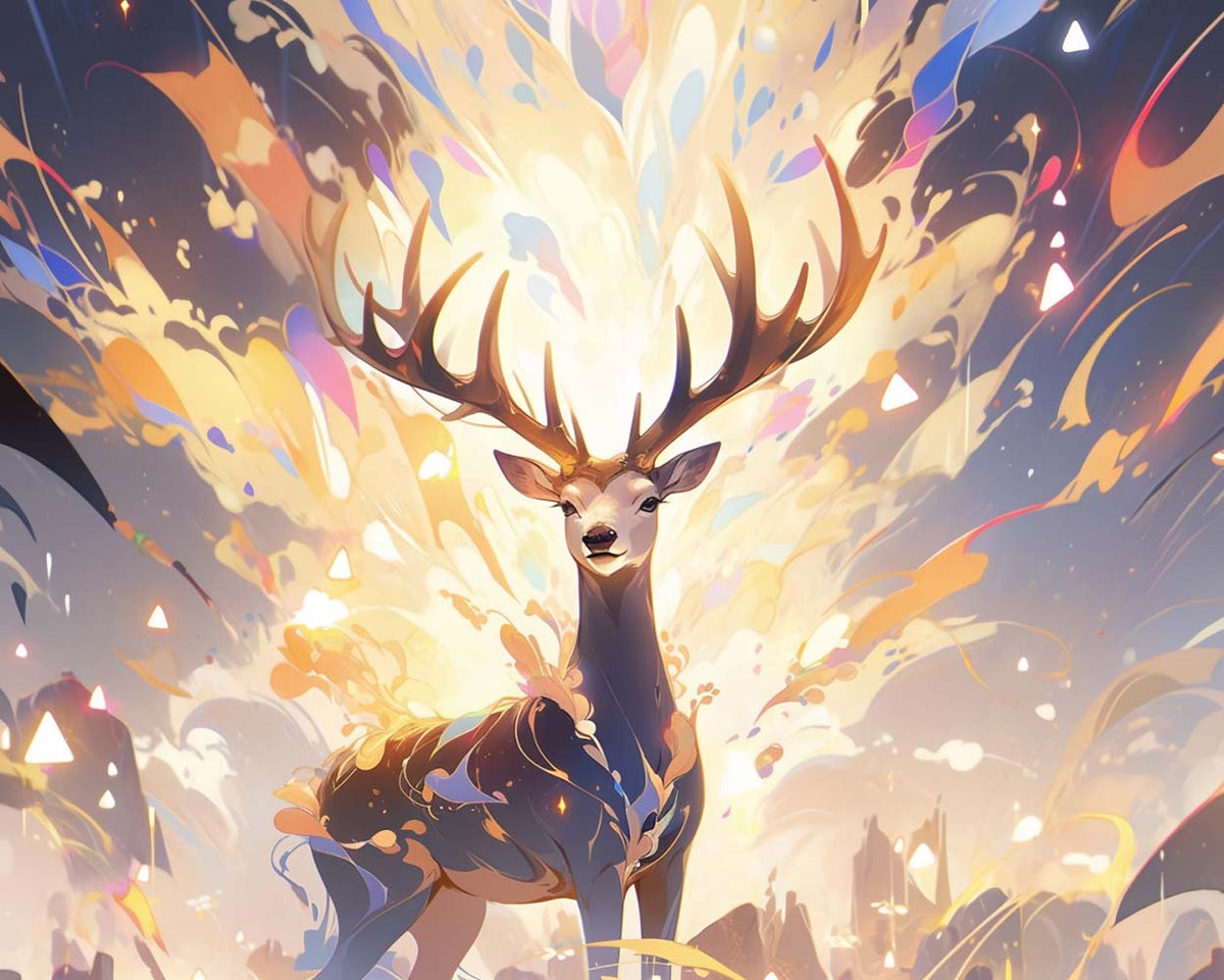 Verträumt leuchtender Hirsch Diamond Painting