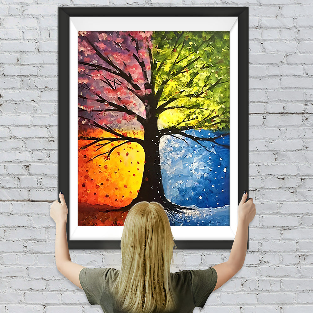 Vier Jahreszeiten Baum Diamond Painting