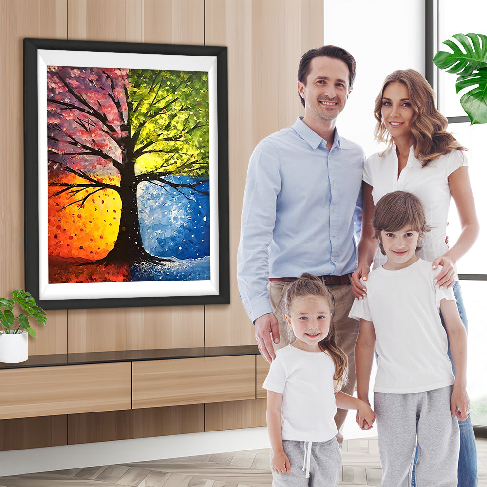 Vier Jahreszeiten Baum Diamond Painting