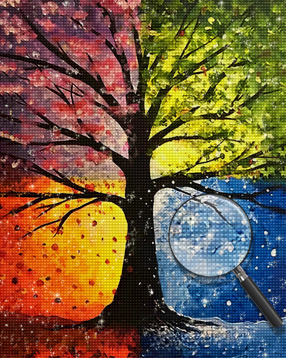Vier Jahreszeiten Baum Diamond Painting
