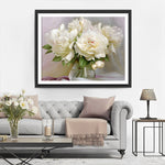 Vier reine Blumen in Glasvase Diamond Painting