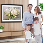 Vier reine Blumen in Glasvase Diamond Painting