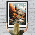 Villa am Wasserfall Diamond Painting