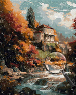 Villa am Wasserfall Diamond Painting