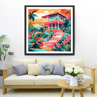 Villa in den Bergen Diamond Painting