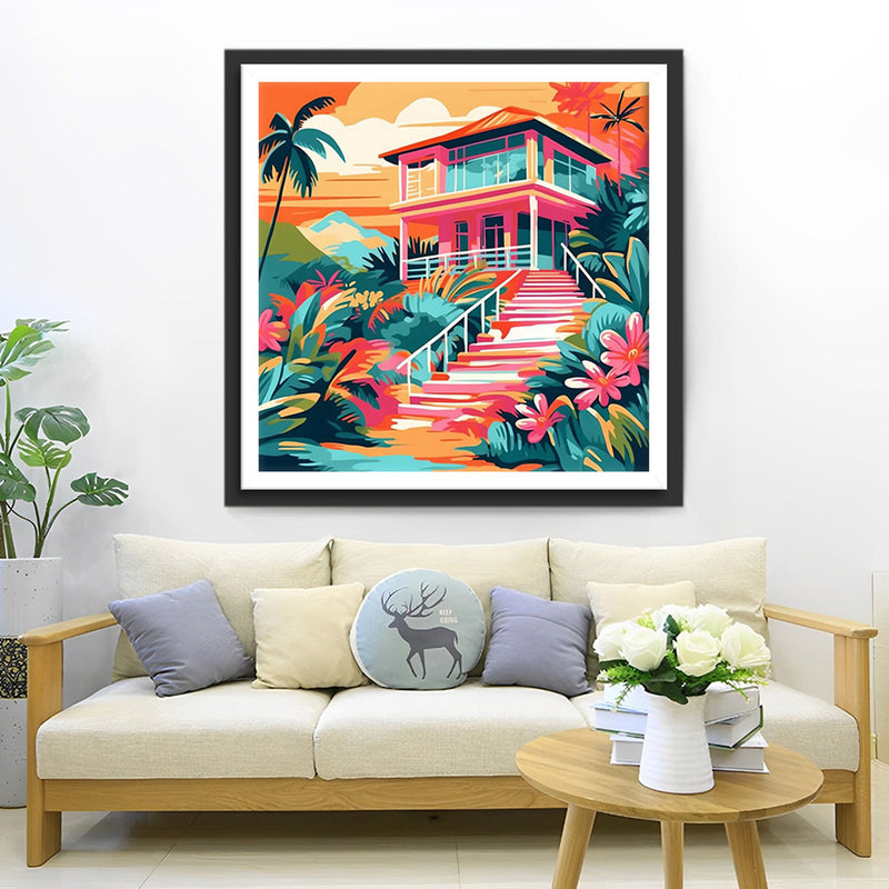 Villa in den Bergen Diamond Painting