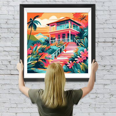 Villa in den Bergen Diamond Painting