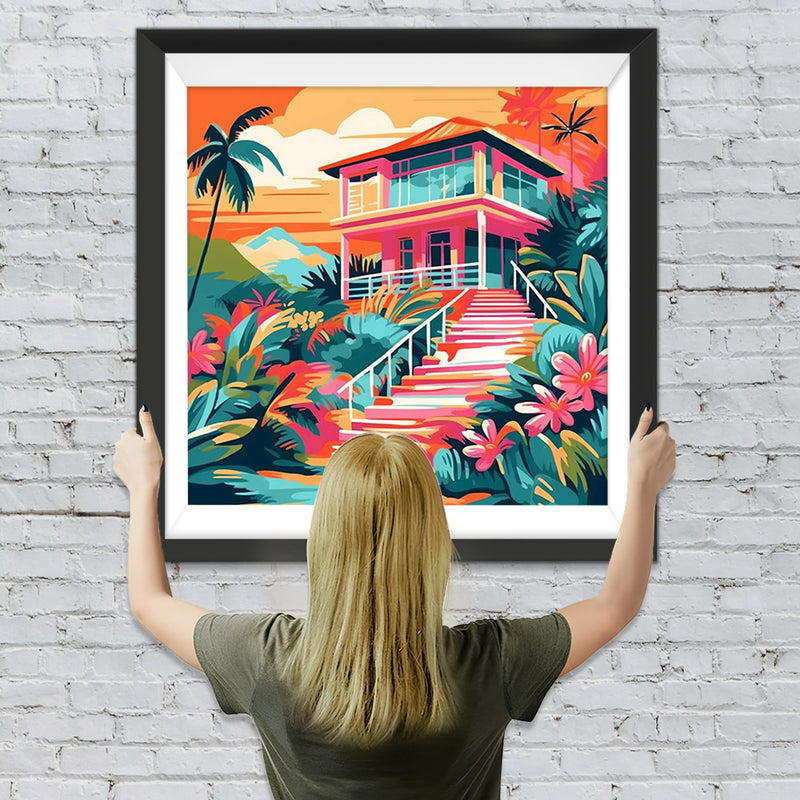Villa in den Bergen Diamond Painting