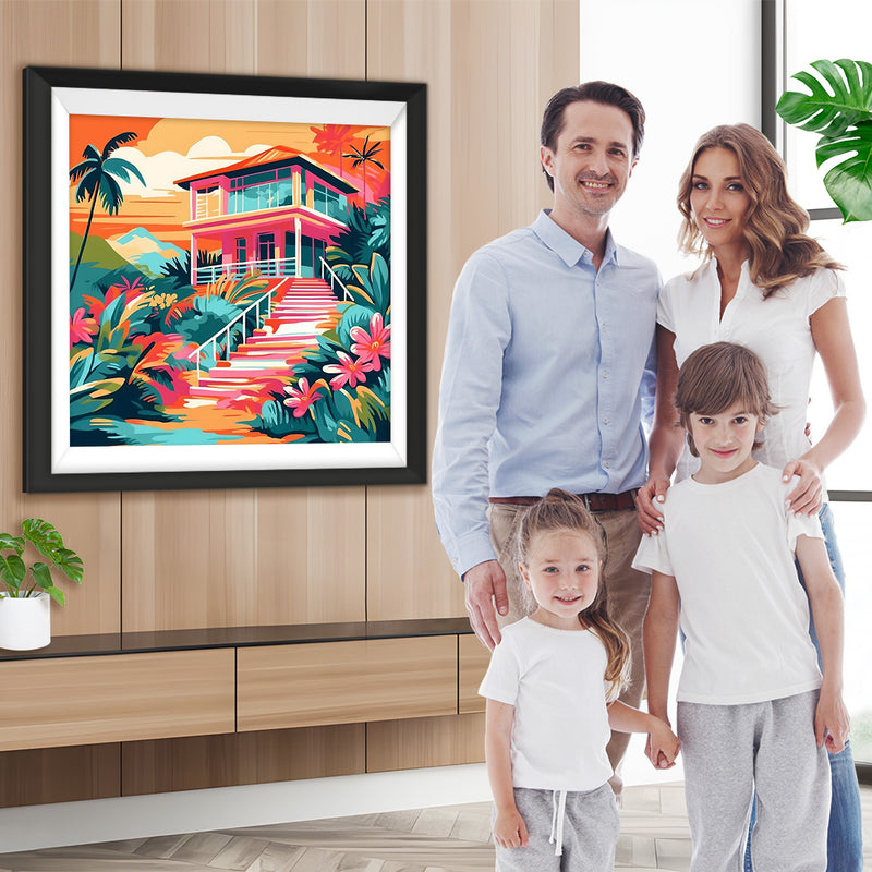 Villa in den Bergen Diamond Painting
