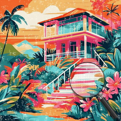 Villa in den Bergen Diamond Painting
