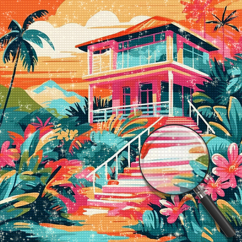 Villa in den Bergen Diamond Painting