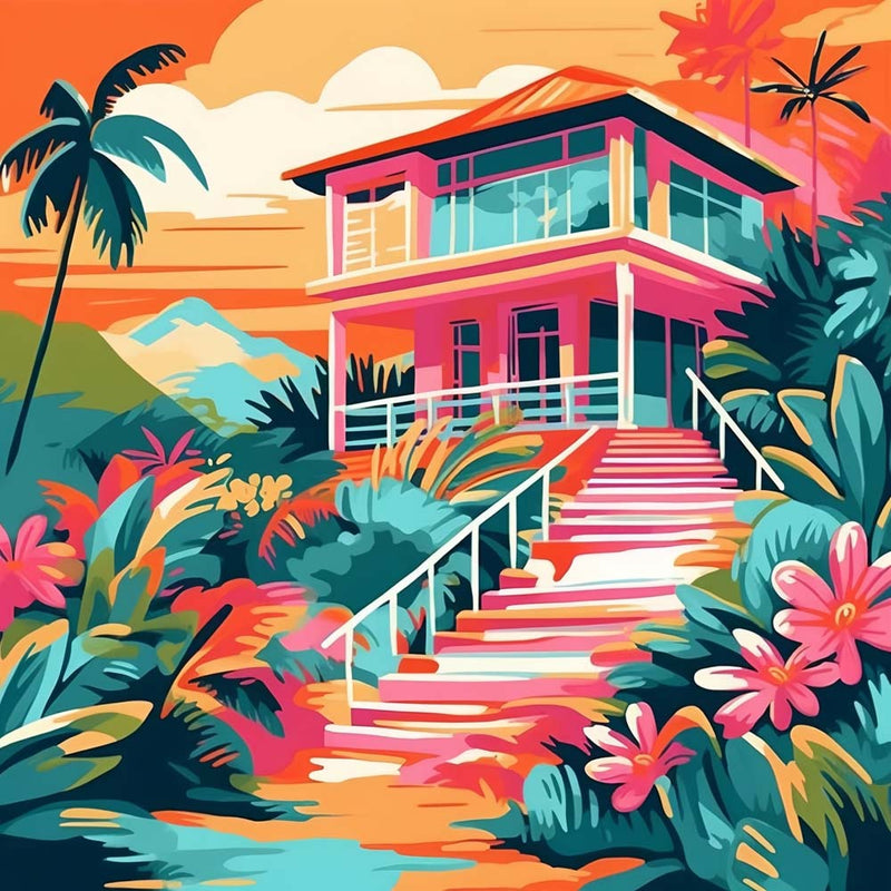 Villa in den Bergen Diamond Painting