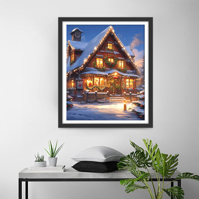 Villa mit Weihnachtsatmosphäre Diamond Painting