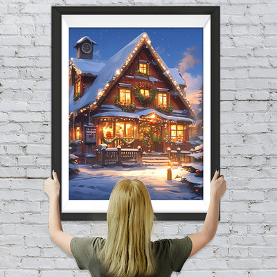 Villa mit Weihnachtsatmosphäre Diamond Painting