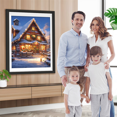 Villa mit Weihnachtsatmosphäre Diamond Painting