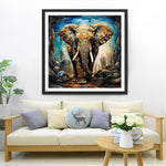 Vintage Buntglas-Stil Elefant Diamond Painting