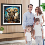 Vintage Buntglas-Stil Elefant Diamond Painting