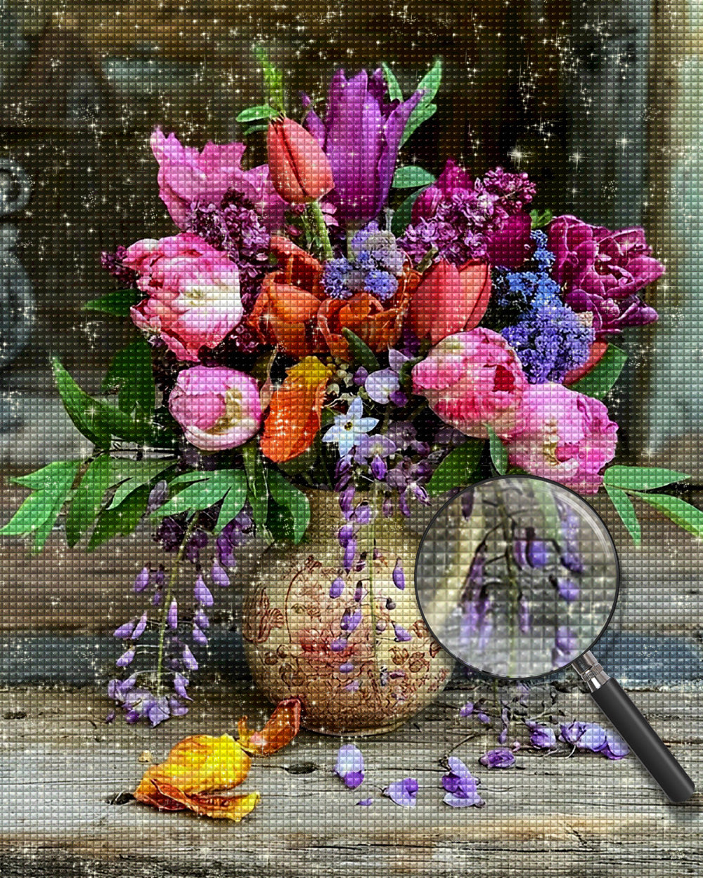 Vintage Tulpenstrauß Diamond Painting