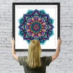 Violett-grünes Mandala Diamond Painting