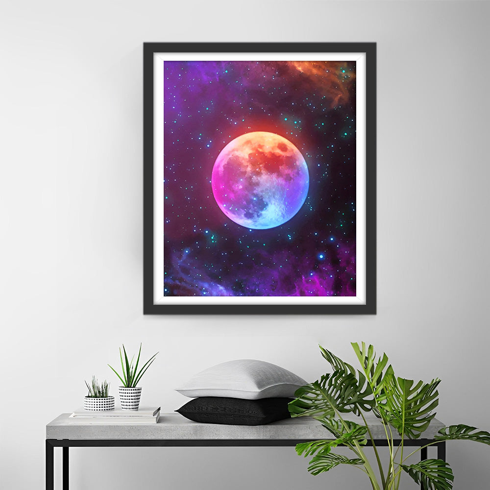 Violetter Vollmond Diamond Painting