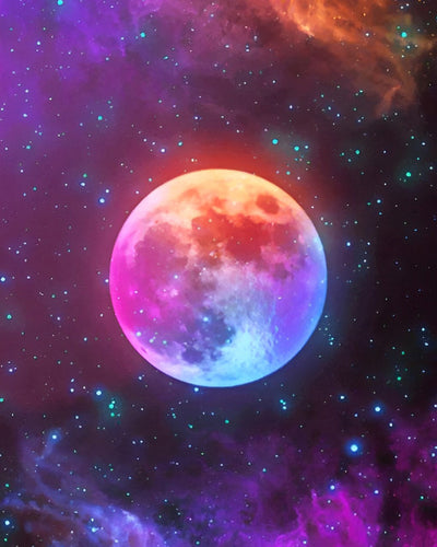 Violetter Vollmond Diamond Painting