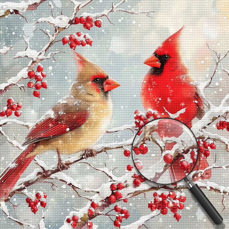 Vögel im Schnee Diamond Painting