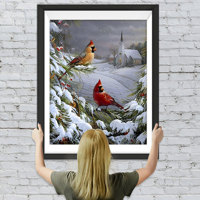 Vögel im Schnee Diamond Painting