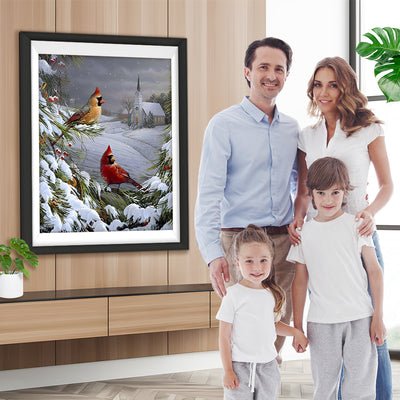 Vögel im Schnee Diamond Painting