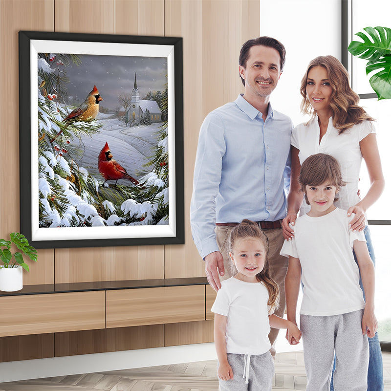 Vögel im Schnee Diamond Painting