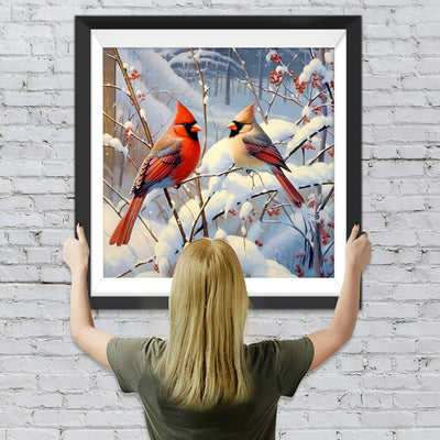 Vögel im Schnee Diamond Painting