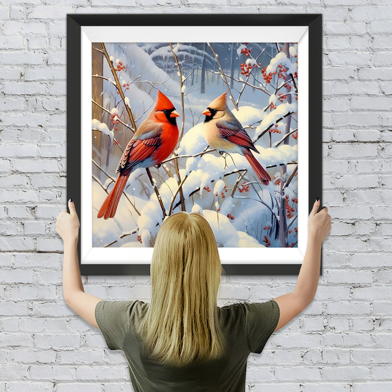 Vögel im Schnee Diamond Painting