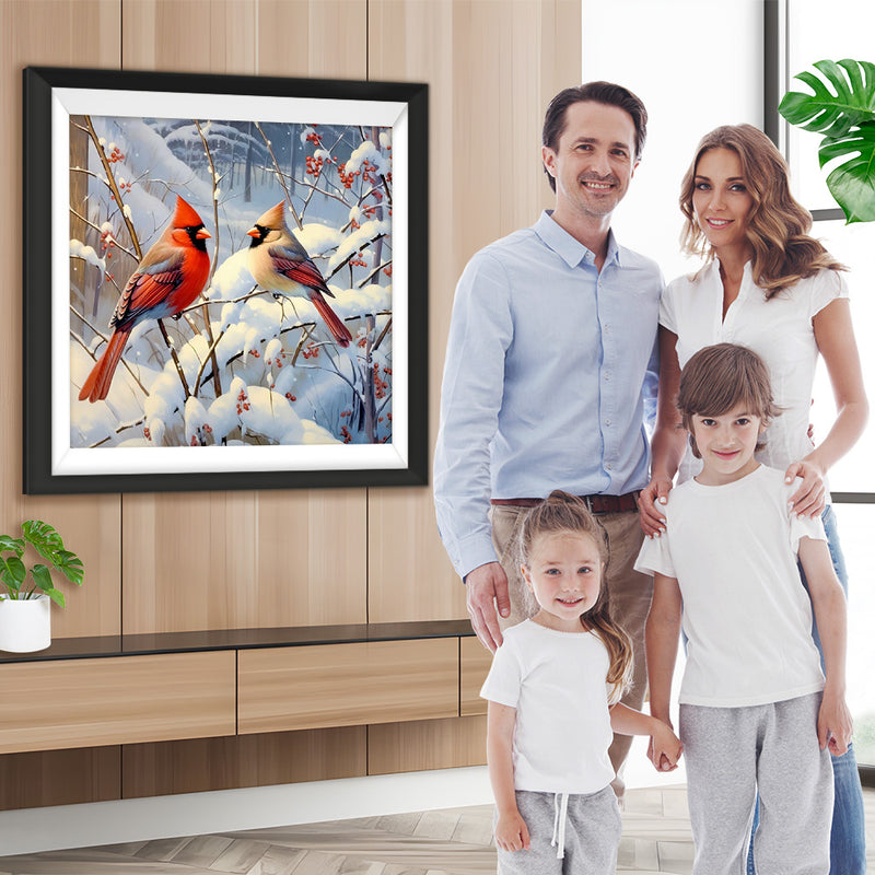 Vögel im Schnee Diamond Painting